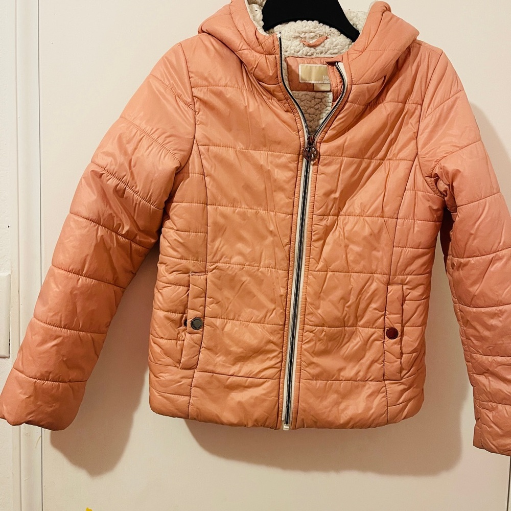 Kids Peach Hooded Jacket